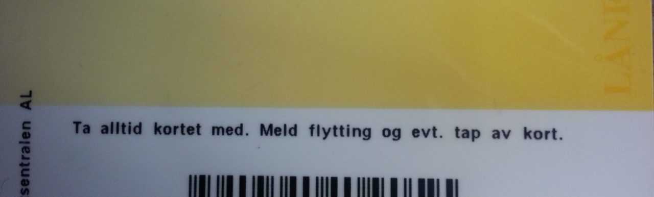 Lånekortet til Vaksdal bibliotek